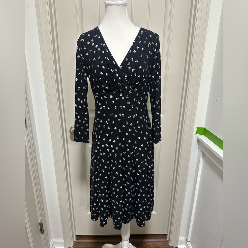 Lauren Ralph Lauren Black and White Geometric Dress